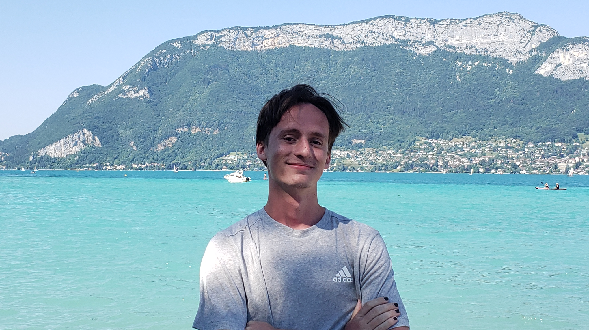 Me in front of Lake Annecy in France